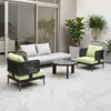 Sofá de Exterior para Patio de B&B Silla Tejida de Ratán para Ocio Silla de Exterior al Aire Libre Balcón Impermeable Protección Solar Combinación de Muebles Personalizable