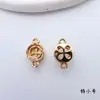 Pingente Redondo Colorido Preservado Banhado a Ouro Borda Redonda com Cravação de Pedra Preciosa de Quatro Garras Peças para Pulseira Colar Acessório de Cabelo DIY