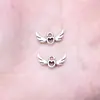 16x 8mm 0.6g multicolor DIY aleación material de accesorios corazón de amor alas corazón pequeño colgante