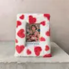 Porta-Retratos Zhentai 4x6, Pelúcia Macia, Estampa de Coração Vermelho, com Tampa de Vidro HD para Pendurar na Parede e Exibição na Mesa, Presente para Família Amigos Casamento, 1 Pacote