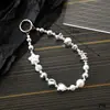 Ins Nuevo Colgante de Llavero con Lentejuelas y Lazo de Perlas para Funda de Teléfono Móvil Accesorios de Correa de Muñeca para Lanyard de Teléfono Móvil