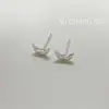 Aretes de luna creciente de plata pura S999 para niñas, moda ins estilo coreano, elegantes, únicos, dulces, ear cuffs versátiles