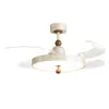Lâmpada Ventilador Nova Moderna Simples Frequência Variável Silenciosa Invisível Estilo Medieval Creme Sala de Estar Quarto Sala de Jantar Ventilador de Teto Lâmpadas