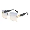 Nuevas gafas de sol elegantes sin montura, gafas de sol de estilo urbano de moda con montura cuadrada, diseño único que hace que la cara parezca más pequeña, gafas con protección UV