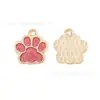 Colgante de huella de pata de gato con purpurina DIY, de gran venta internacional, de aleación, con efecto de goteo de aceite, accesorios de joyería, llavero para teléfono móvil.