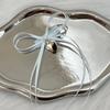 Pinza para el pelo coreana de nicho para chica Ins con lazo de cinta, colgante de corazón, cinta rosa y blanca para atar el pelo, pinza para el pelo, pelo, diadema, cabeza
