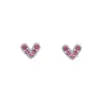 Pendiente de amor rojo con diamantes de Corea del Sur, temperamento femenino, mini pendiente en forma de corazón, pequeño hueso de oreja, uña, personalizado, creativo, dulce, joyería para las orejas