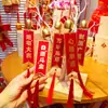Tarjeta Colgante de Carrillón de Viento de Año Nuevo con Estampado Dorado para Inauguración de Casa, Decoración de Festival, Buena Suerte al Mudarse a una Casa Nueva, Adorno Colgante de Tarjeta de Papel de Campana de Paz y Alegría