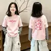 Camiseta de Manga Larga para Niña, Nuevo Estilo Primavera y Otoño 2026, Top Básico de Moda con Cuello Redondo para Adolescente, Falso Dos Piezas
