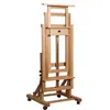Caballalete de Óleo de Pie Horizontal y Vertical, Caballete de Madera de Haya, Desmontable, Inclinable, Elevable y Plegable, para Profesor y Pintor Profesional