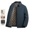 [Contém lã de camelo] Jaqueta masculina, espessa e quente para outono e inverno, adequada para uso business casual, projetada para homens de meia-idade e idosos