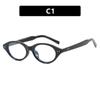 Marco Pequeño de Gafas Ovaladas con Clavo de Arroz Marco de Gafas Intelectuales Nerd Pueden Equipar con Miopía Gafas Planas Marco de Gafas Lisas para Mujer