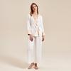Beidumeng Primavera y Otoño 2025 Pijama Delgado de Lujo Ligero de Seda de Hielo Pantalones de Pierna Ancha Conjunto de Dos Piezas Conjunto de Ropa para el Hogar para Mujer Venta al por Mayor