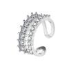 Popular Transfronterizo Suministro de Fábrica Meixiong Anillo de Diamantes de Doble Fila para Mujer Moda Europea y Americana Exquisito Zircón Joyería de Mano al por Mayor