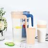 Plástico transparente da garrafa de água fria conjunto 4 copos com escala portátil doméstico resistente ao calor pote de suco garrafa de água fria de grande capacidade