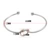 Pulseira Simples de Nó em Forma de Coração Cruzado Espessura 2mm Pulseira Aberta em Forma de Coração Pêssego Pulseira DIY para Melhor Amiga Fabricante Atacado