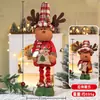 Adornos de Muñeca Retráctil Navideña Transfronterizos Regalos de Navidad Decoraciones de Muñeco de Pie a Cuadros Retro Hombre Viejo Muñeco de Nieve