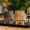 Taza Europea con Patrón Vertical de Labios y Asa Aislada Rayas de Vidrio Hotel Taza para Enjuague Bucal Mate Pareja Vasos de Jugo Gradiente