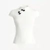 Camiseta de botão com design exclusivo estilo chinês novo para mulheres, sexy e justa ao corpo, com gola cheongsam e mangas curtas