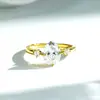 Anel de Prata 925 para Mulheres Modelo de Três Pedras Rubi Diamante de Alto Carbono Aquamarina Banhado a Ouro 18K Anel de Zircônia para Mulheres Atacado