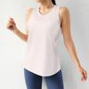 Blusa Fitness Colete Esportivo Feminino Slim Respirável Roupa de Treino Top Sem Mangas Corrida Blusa Longa Camiseta Yoga