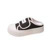 Medias Pantuflas Cerradas de Suela Gruesa para Mujer, Nuevo Estilo Verano 2026, Zapatillas Casuales de Lona de Plataforma Modernas, Zapatos Blancos