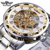 Nuevo Reloj Winner para Hombre Moda Casual Clásico Popular Corte Hueco Pedrería Mecánico Manual