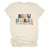 Camiseta básica de manga corta con cuello redondo, moda casual para mujer, enfermera NICU, donde Amazon eBay estación independiente