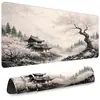 Alfombrilla de ratón grande más vendida transfronteriza, alfombrilla de escritorio estilo japonés con pintura de tinta de flor de cerezo, alfombrilla para teclado de juegos al por mayor