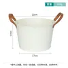 Maceta de hierro de estilo simple para plantar flores verdes, maceta carnosa para balcón, maceta verde para almacenamiento de escritorio, barril de hierro decorativo