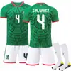 26 México Casa Nº. 14 Camisa 11 Jimenez 9 Raul Camisa de Futebol Camisa Infantil Adulto