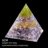 Pirámide de Cristal Natural de 8 cm Decoración Creativa para el Hogar Adorno Artesanal Bola de Cristal Envuelto en Resina Pirámide de Resina
