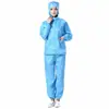 Venta al por mayor de ropa con capucha antiestática, traje de trabajo con cuello alto protector y antipolvo para taller, ropa transpirable con capucha y antipolvo.