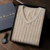 Chaleco de Cachemira para Hombre Cálido de Invierno Talla Grande Chaleco sin Mangas de Punto para Hombre Venta al por Mayor Chaleco de Punto con Cuello en V Suéter de Cachemira