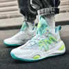 Se pueden enviar zapatillas de baloncesto para niños medianos y mayores, zapatillas de baloncesto de caña alta para combate deportivo real, modelos nuevos para adolescentes, zapatillas para correr transfronterizas, tallas grandes