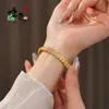 Joia de Mão Dourada Vietnamita Esmalte Flor Pulseira Aberta Feminina Novo Estilo Chinês Pulseira de Alta Qualidade Pulseira