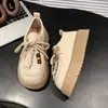 Zapatos de Mujer Retro con Suela Gruesa 2025 Nuevos Zapatos Casuales de Otoño Accesorios Perezosos con Cordones Versátiles Zapatos Birkenstock para Mujer Al por Mayor