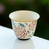 Taza de Té Pequeña de Cerámica con Sello Dorado de Rosa de Fábrica, Juego de Té Kung Fu, Taza de Degustación para Oficina, Taza de Maestro, Taza de Té Personal, Juego de Té