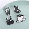 Broche de Liga de Metal Criativo com Gato Fofo de Desenho Animado Acessórios Insígnia