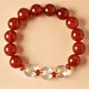 Pulsera zodiacal de ágata roja natural DIY hecha a mano con cuentas y signo zodiacal estampado en oro, diseño original, stock de fabricante disponible para venta al por mayor