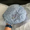 Chapéu de Boina Estrela Estampa de Leopardo Retro Feminino Novo Estilo Outono Início Moda Versátil Emagrecimento Facial Chapéu de Boina Chapéu de Boina de Jovem Quente