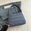 Sacola Moda Casual Linha de Bordado Portátil Bolsa Pequena 2024 Novo Outono Mão Carregando Cor Sólida Bolsa de Ombro Simples para Mulheres