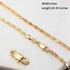 Cadena Plana Chapada en Oro de 2 mm de Venta Caliente Transfronteriza Europea y Americana Cadena Simple de Esvástica Collar Cadena Venta Directa de Fábrica Suministro Listo