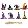 Amazon Sombrero de Bruja de Halloween Etiqueta Fiesta de Halloween Bar Decoración del Hogar Etiqueta Decorativa Colgante