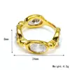 Anillo ovalado de acero de titanio con circón de color estilo chino elegante ins francés pulsera dorada de alta gama nicho femenino