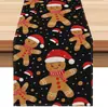 Nuevo camino de mesa navideño de Amazon transfronterizo con decoración de copo de nieve, mantel de lino duradero y resistente, suministro exclusivo