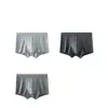 Roupa Íntima Masculina de Verão Boxer de Algodão Puro Confortável Cintura Média Respirável 10A Antibacteriano Cor Sólida Cueca Boxer para Meninos