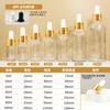 Botella de aceite esencial de color té de 5 ml, botella de vidrio de 15 ml, 30 ml, 50 ml, 100 ml, anillo de aluminio electrolítico, el aceite esencial se embotella por separado
