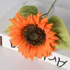 Girasol Artificial de un Solo Tallo Transfronterizo, Flor Falsa para Decoración de Sala de Estar en Casa, Accesorio de Fotografía de Tela de Seda, Flor Decorativa