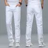 Calça Jeans Off-White para Homem, Corte Reto e Solto, Novo Modelo 2026, Calça Longa Elástica e Casual para o Verão
